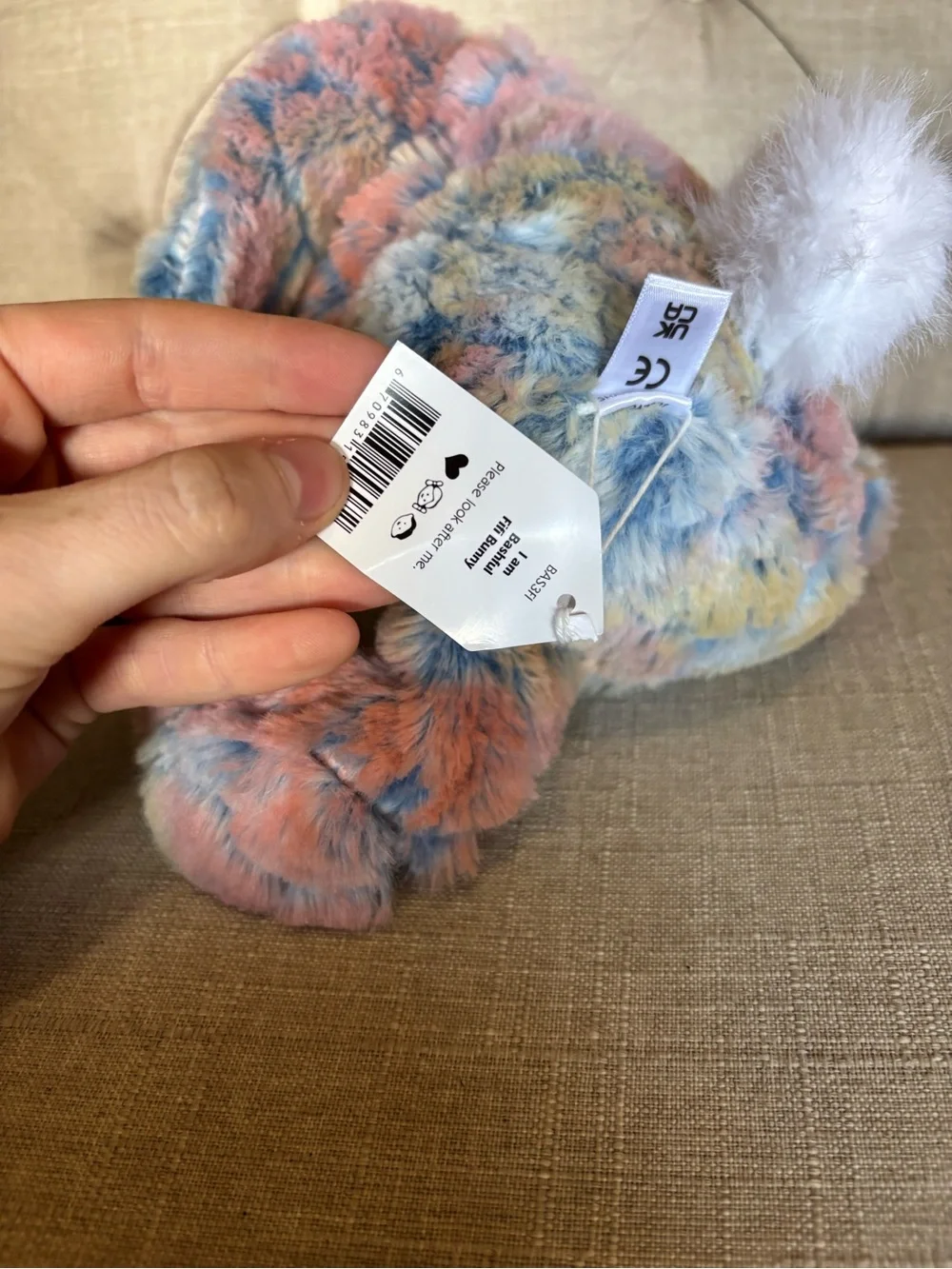 Jellycat Pastel Multicolor Plush Bunny